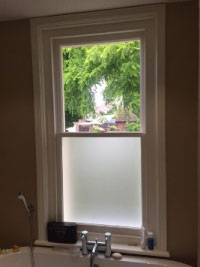 Sash window double glazed with privacy glass in Essex